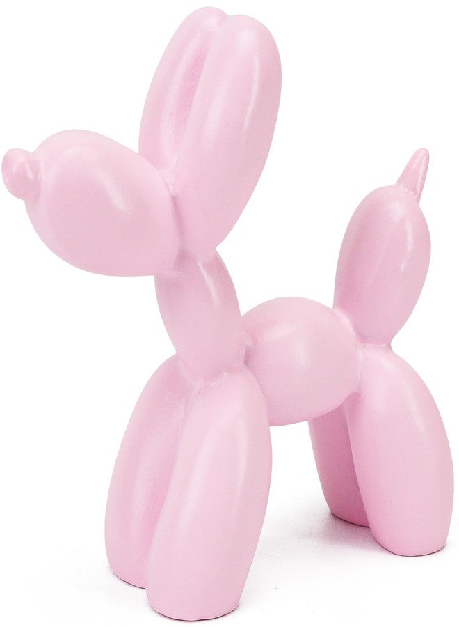 KH866 Small Pink Balloon Dog Statue, 2.9 x 2.5 Inch Cute Animal Art Decor Sculpture for Home Shelves, Mini Shelf Decoration Trendy Ornaments Collection Figurine for Bedroom Living Room Office Desktop - Image 1